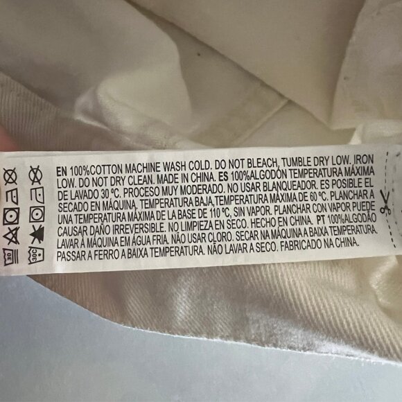 Forever 21 Cream Cropped Button Up Cotton Denim Jacket - Picture 7 of 7